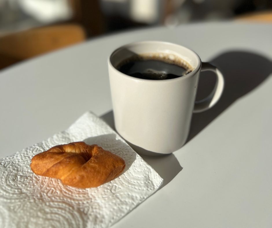 Picture of a Coffee and a Pastry From a Coffee Shop in Reykjavík | Iceland with a View 