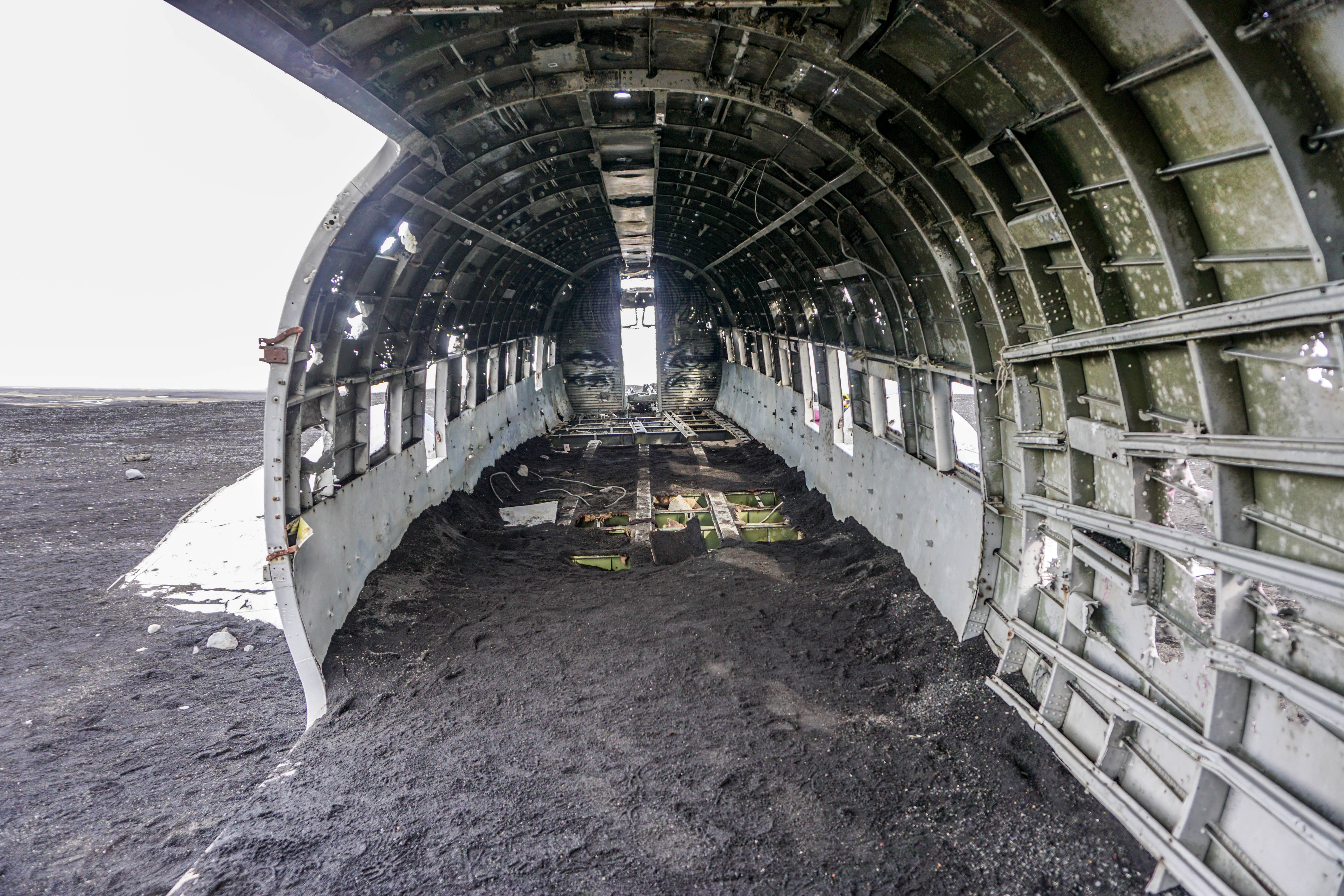 You are able to walk around and in the plane wreck on Solheimasandur black sand beach in South Iceland | Life With a View