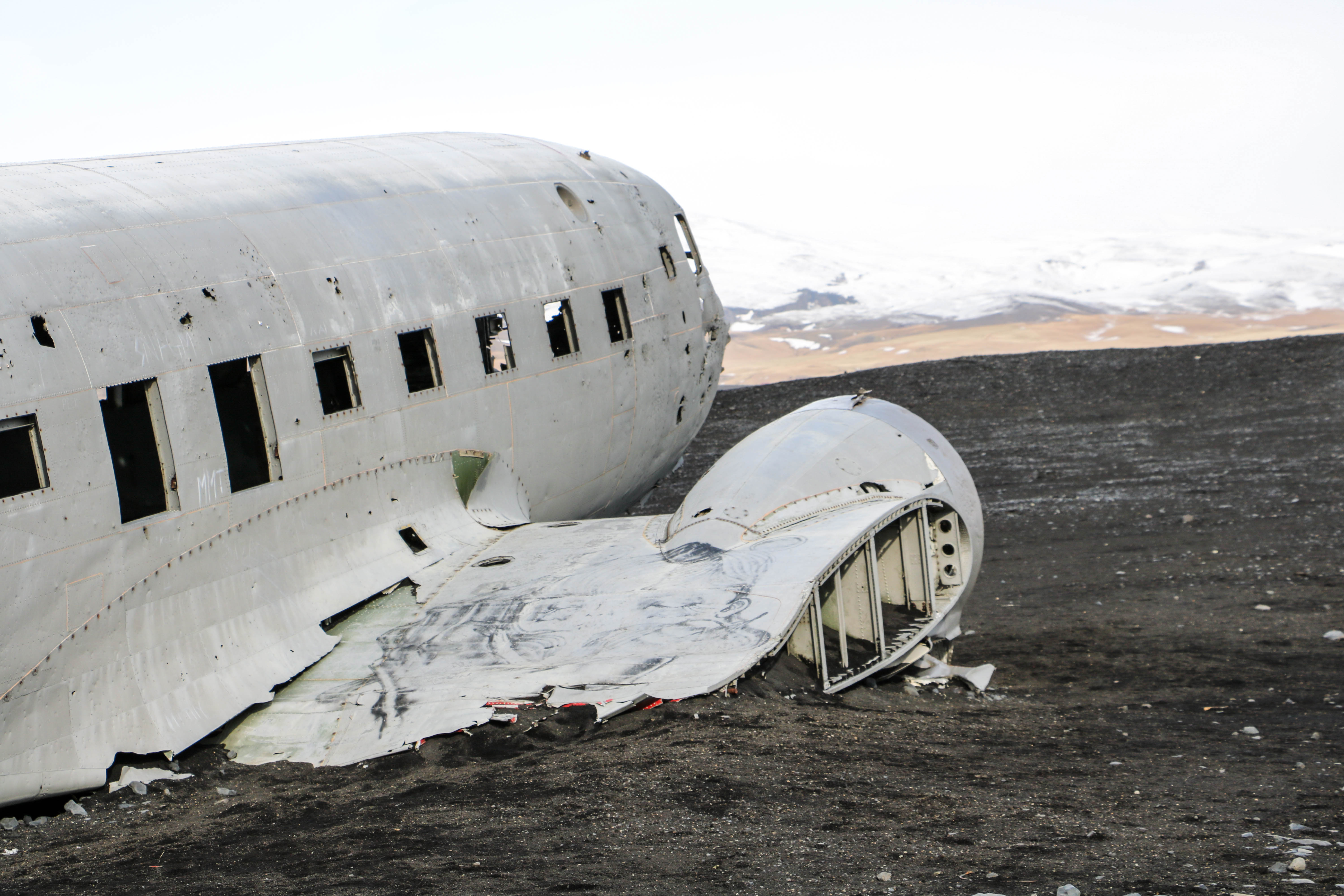 You are able to walk around and in the plane wreck on Solheimasandur black sand beach in South Iceland | Life With a View