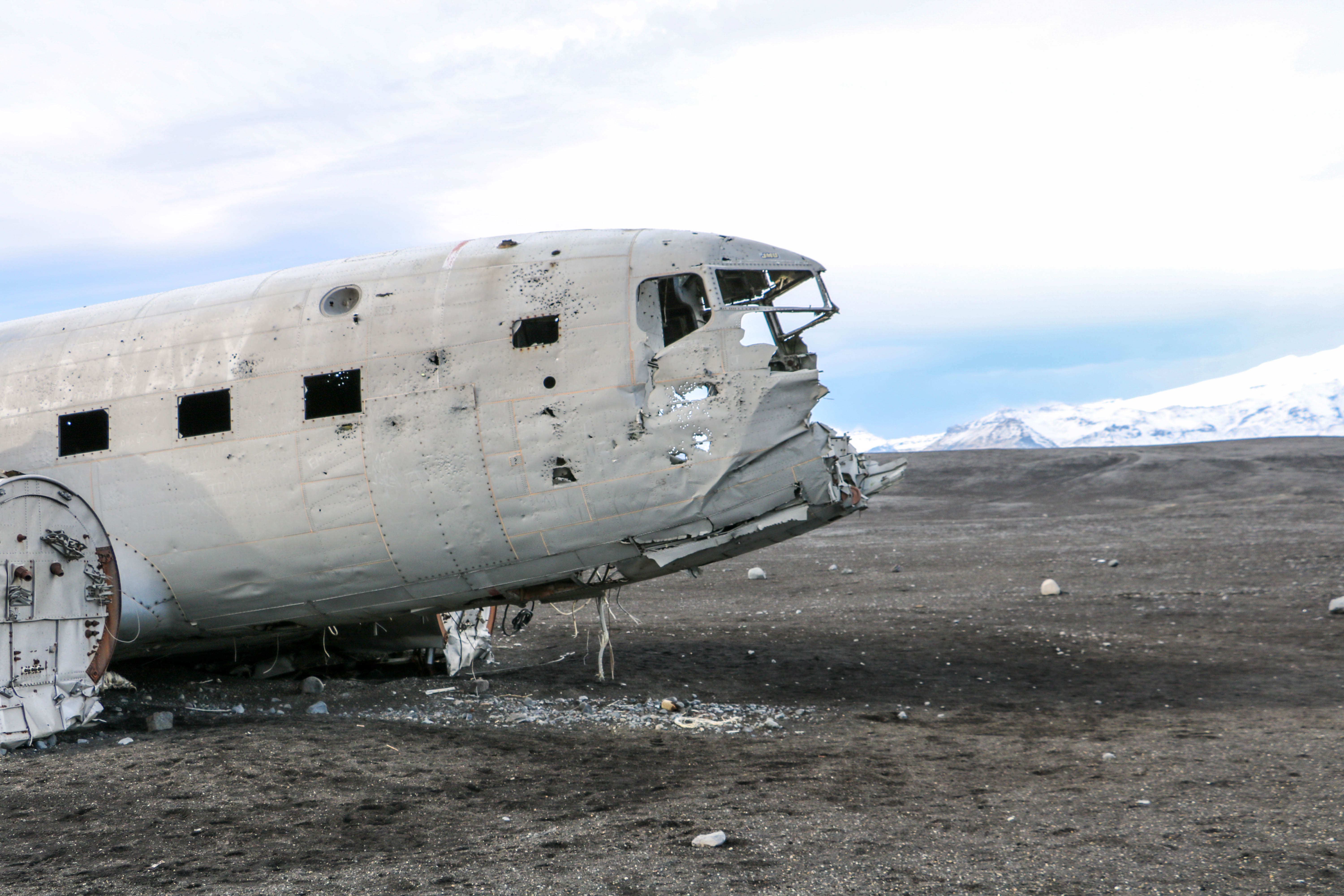 You are able to walk around and in the plane wreck on Solheimasandur black sand beach in South Iceland | Life With a View