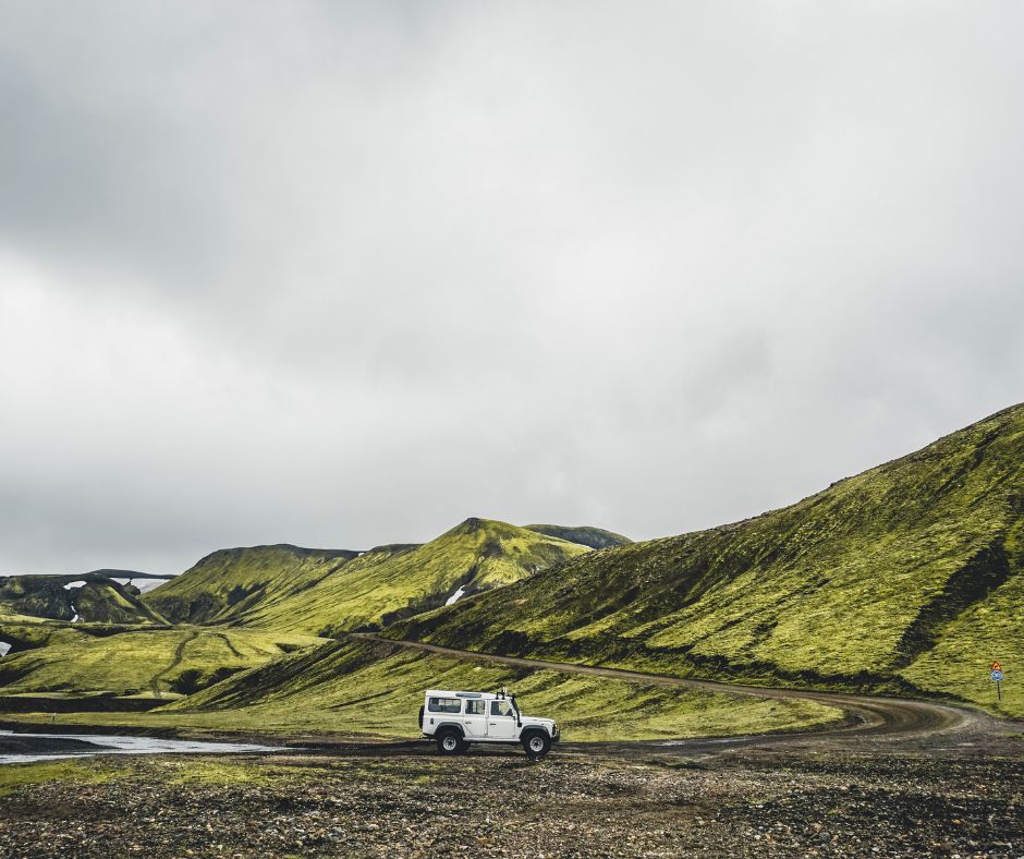 Picture of the Jeannie's Defender Car in FJords in Iceland, Iceland with a View 