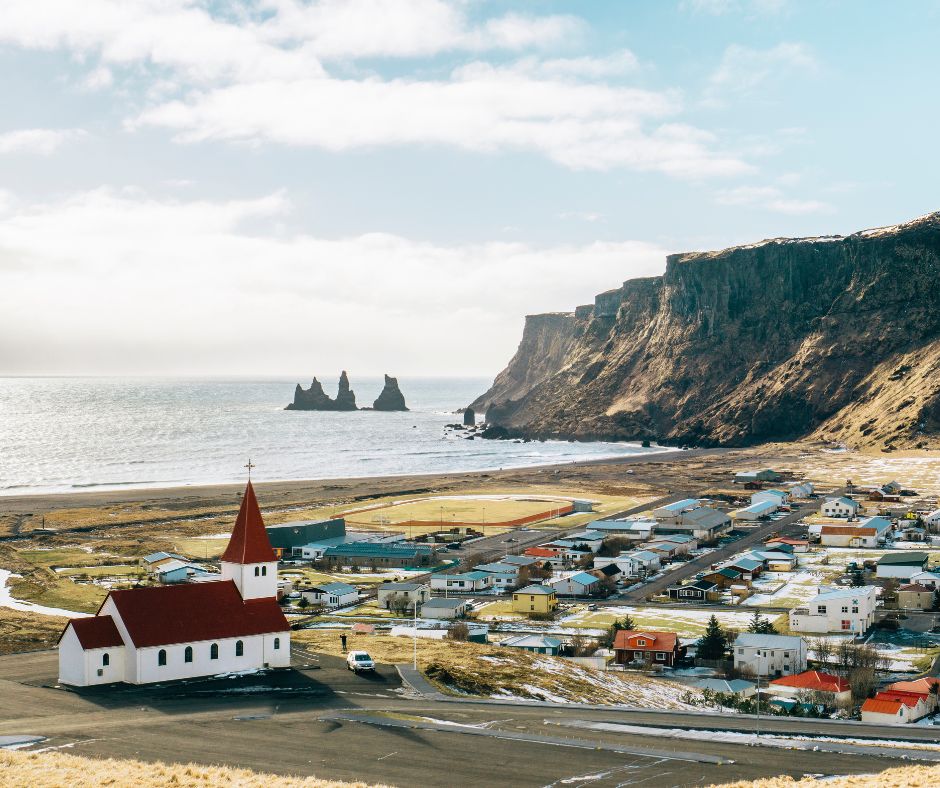 Picture of Vík Town in Iceland with the Famous Church | Iceland with a View 