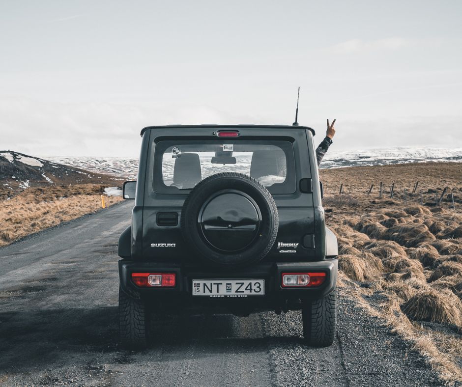 Picture of Jeannie on the Road in Iceland with a Suzuki Jimmy from Blue Car | Iceland with a View | 2WD or 4WD