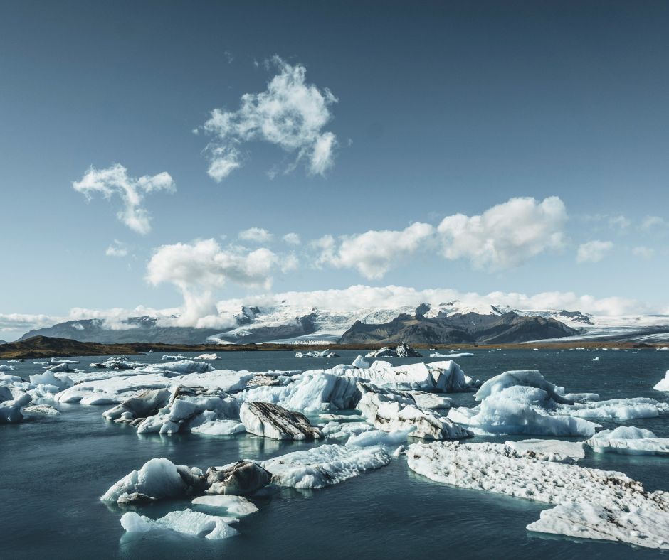 Picture of Jökulsárlón (the Glacier Lagoon) on a Bright Sunny Day, Located in the South Coast | Iceland with a View