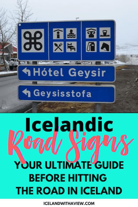 Pinterest Pin Image of Road Signs in Iceland Blog Post | Iceland with a View 