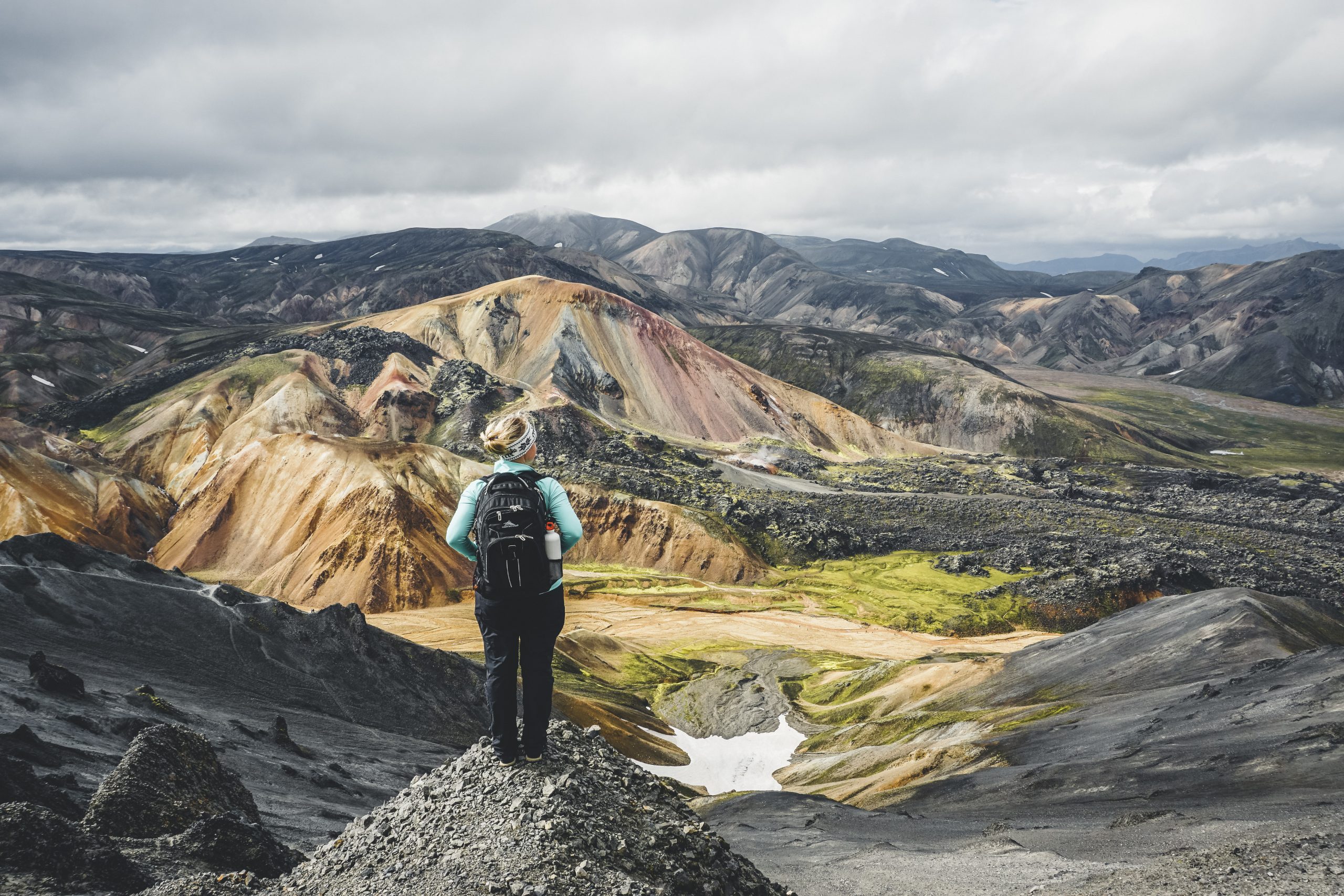 Picture of Jeannie Riley on Top of the Cliff in the Highlands in Iceland in June | Iceland with a View