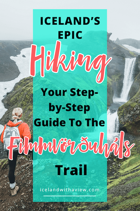Pinterest Pin Image of fimmvörðuháls Blog Post | Iceland with a View