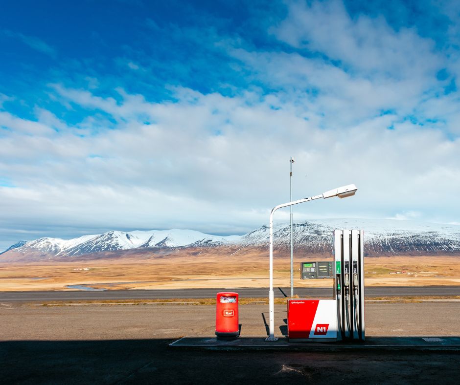 Picture of a Standalone Iceland Gas Station on a Sunny Day | Iceland with a View 