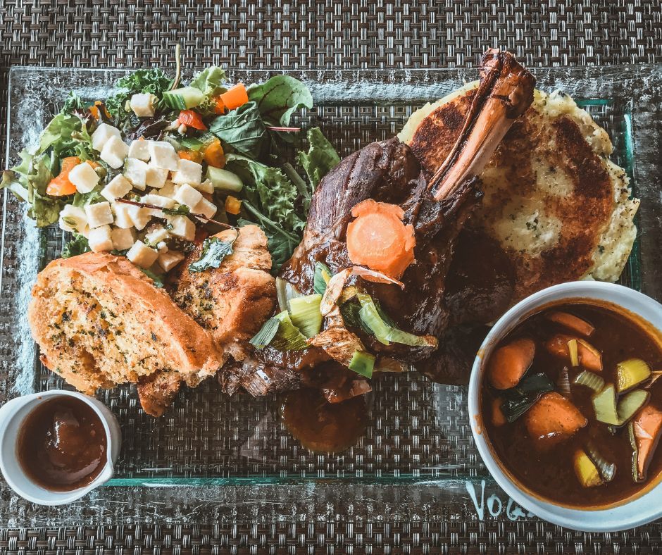 Picture of a Lamb Dish with Vegetables and Soup, Part of a Tradition of Easter in Iceland 