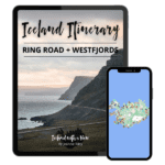 14 day iceland itinerary, westfjords itinerary, snaefellsnes itinerary, ring road itinerary, iceland map, tablet with iceland itinerary, phone with iceland map