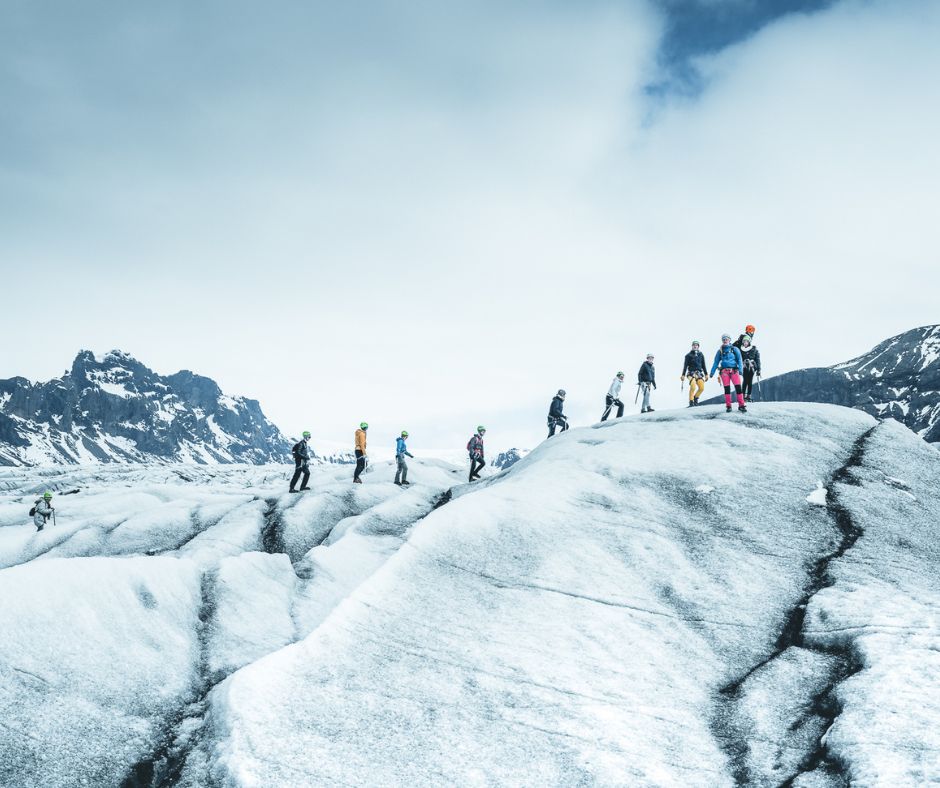 Picture of a Group of Tourist Hiking Iceland Ice Cave: Skaftafell | Iceland with a View 