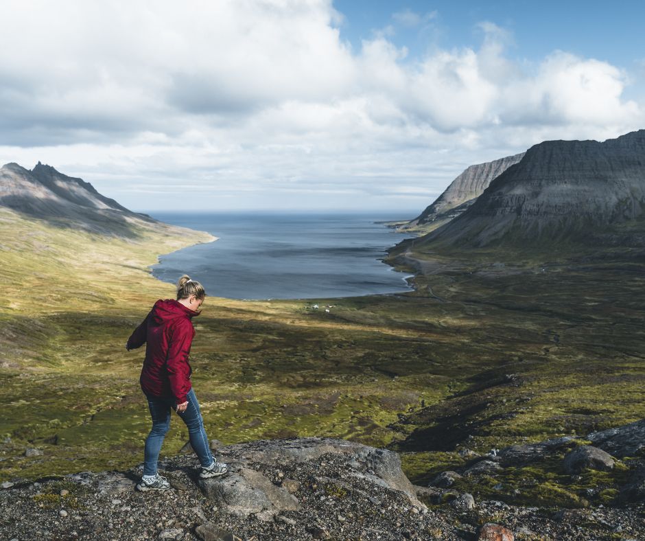 Picture of Jeannie Walking in the Westfjörds of Iceland | Best Time to Visit Iceland | Iceland with a View 