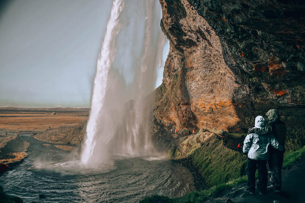 Picture of Seljalandsfoss Where You Can Walk from the back | Iceland Waterfalls | Iceland with a View 