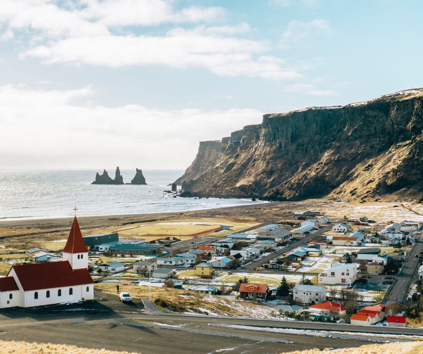 Landscape View of Vík in Iceland, One Of the places you can go camping in Iceland | Iceland with a View 