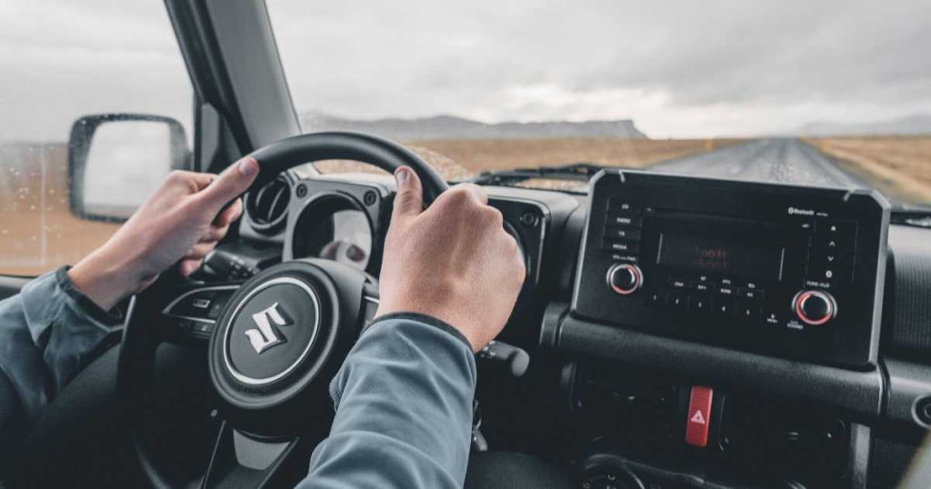 Image showing a car driving on Iceland's highlands roads