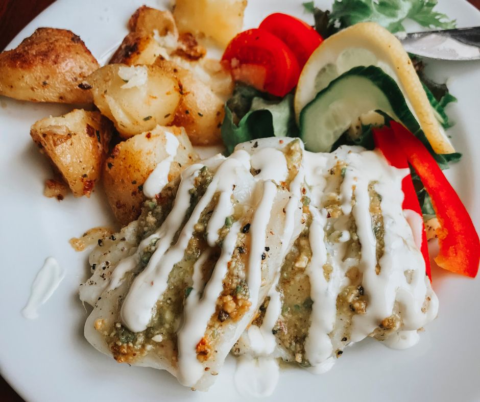 Picture of a Typical Dish in Iceland that Contains Fish and Potatoes with Vegetables | Iceland with a View
