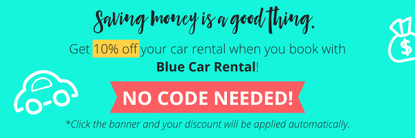 Get 10% off your car rental when you book with Blue Car Rental No Code Needed | Iceland with a View Discount Banner for Website 