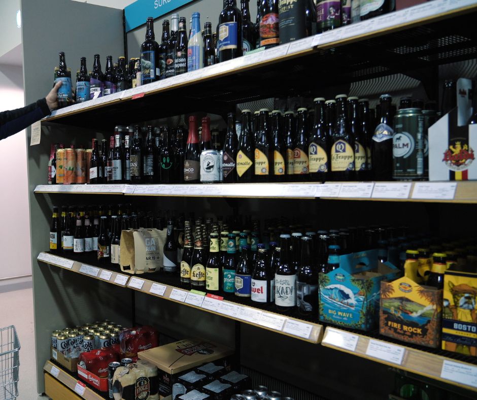 Picture of the Alcohol Aisle Inside a Grocery Store in Iceland | Iceland with a View 