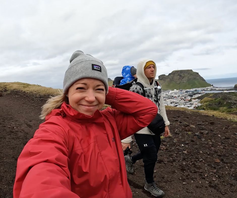 Picture of Jeannie, Bobby and Little Toddler Hiking | Reykjadalur Hot Springs Hike | Iceland with a View  