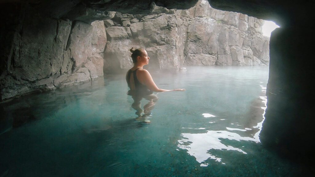 Picture of Jeannie in Sky Lagoon, a Blue Lagoon Alternative Just Outside of Reykjavík | Iceland with a View 