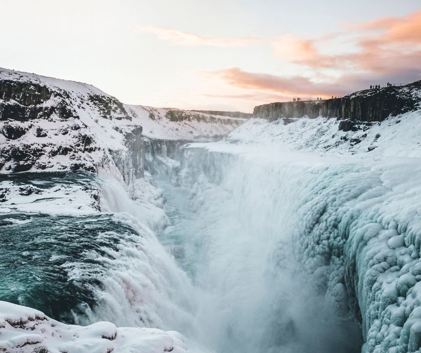Landscape View of the Gullfoss Waterfall in Iceland in December | Iceland with a View 