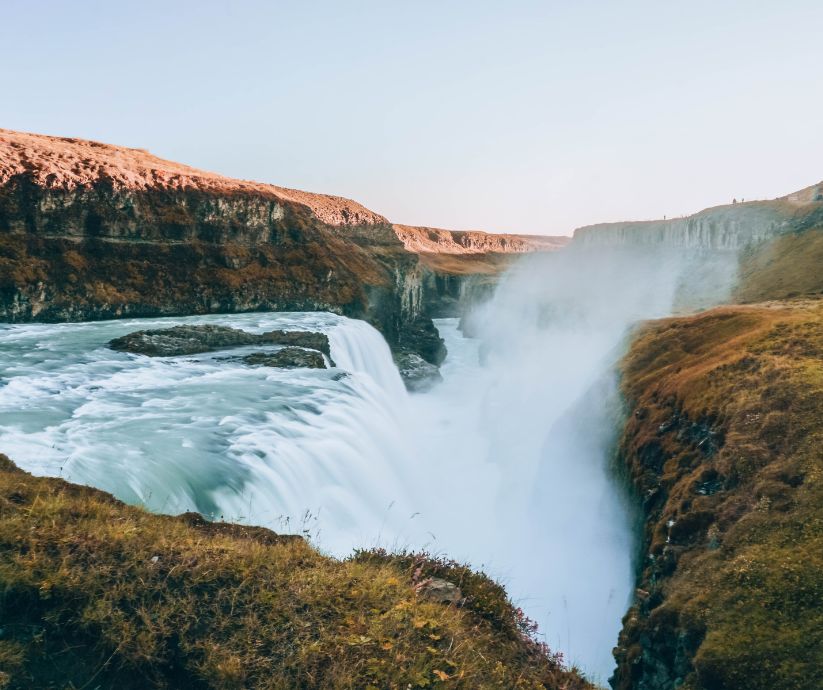 Landscape View of the Gullfoss Waterfall in Iceland | Iceland with a View