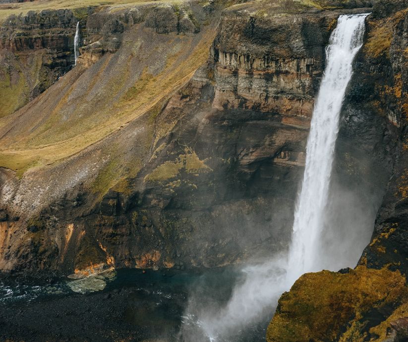 Drone View of the Háifoss Waterfall in Iceland | Iceland with a View