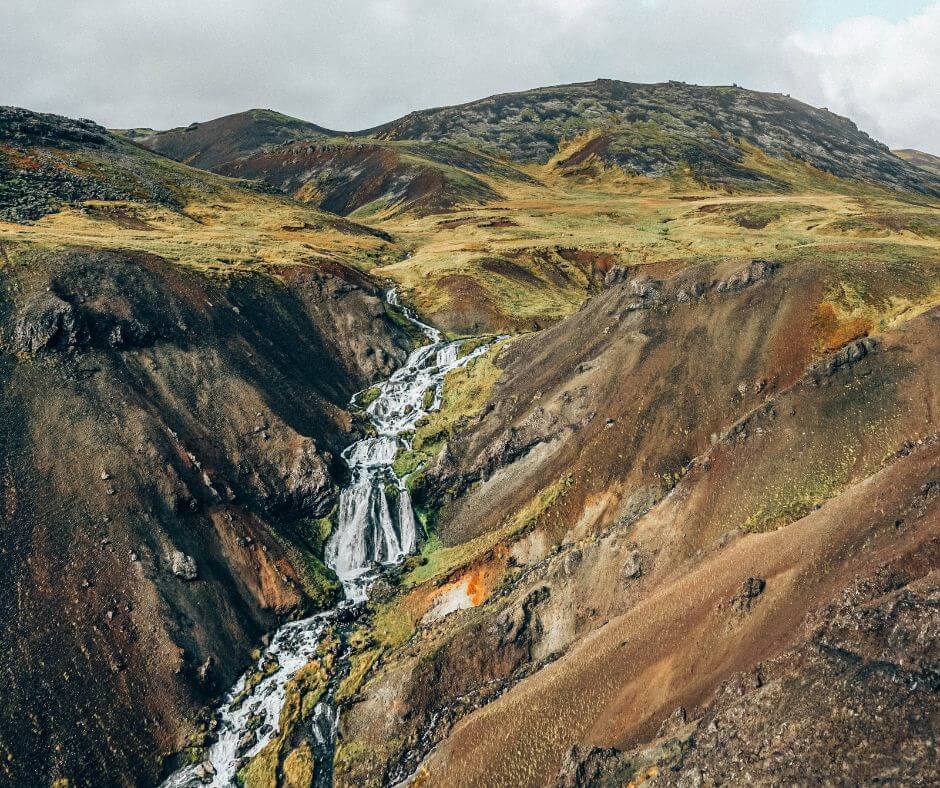 Picture of Djúpagilsfoss Waterfall | Reykjadalur Hot Springs Hike | Iceland with a View 