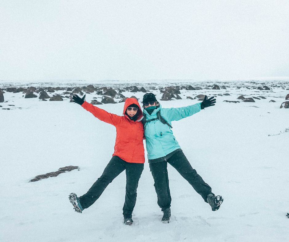Picture of Jeannie and Husband Smiling for the Camera Wearing Layers and Appropriate Clothing for Winter in Iceland | Iceland with a View 