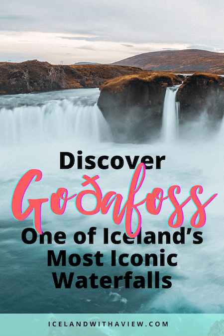 Pinterest Pin Image of Godafoss, one of Iceland's Most Famous Waterfalls | Iceland with a View 