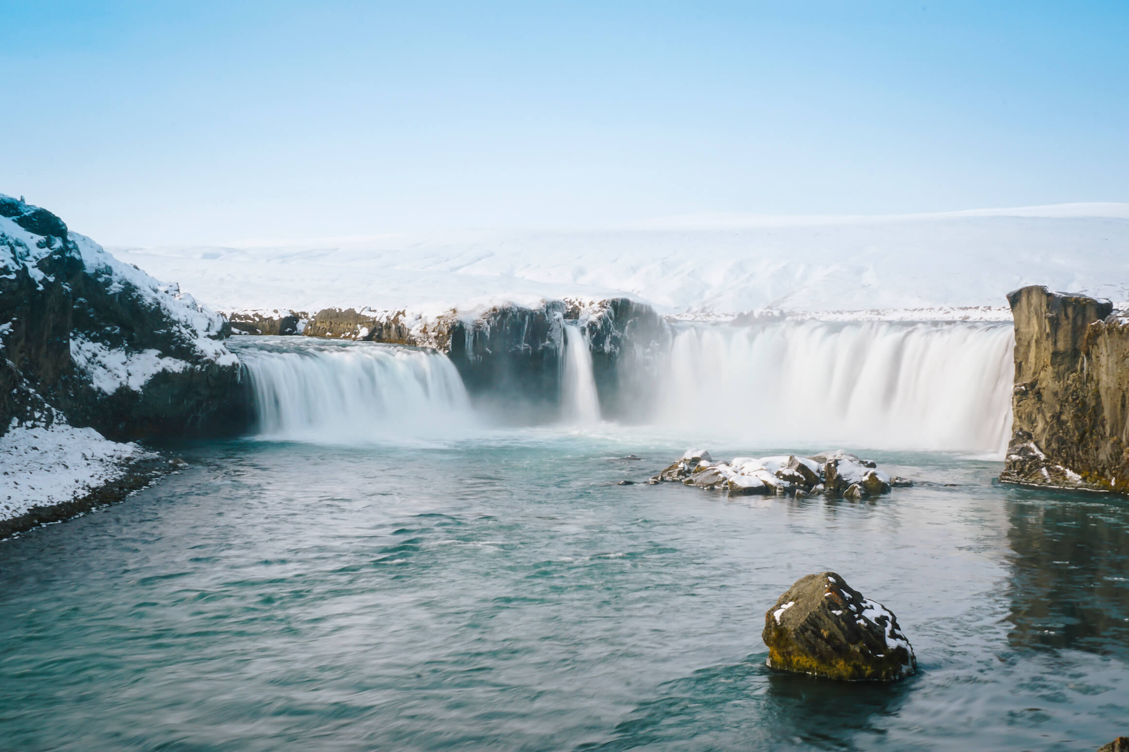 Picture of the Falls of the Gods, Godafoss, in Winter | Iceland with a View 