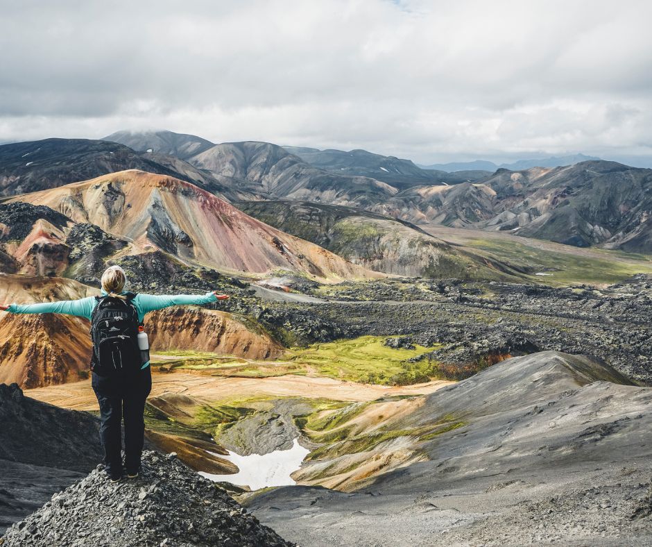 Picture of Jeannie Showing the Stunning View of Landmannalaugar in Iceland in Summer | Iceland with a View 