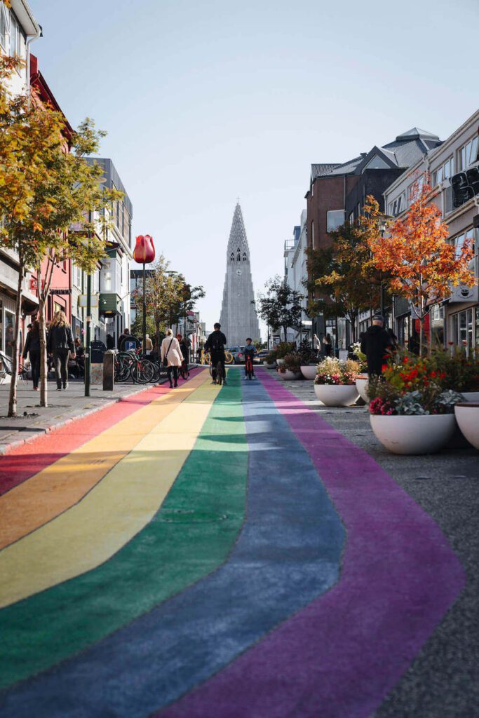 Picture of the Famous Rainbow Road in Reykjavík (one of the locations Pinned in the Iceland Ma) | Iceland with a View