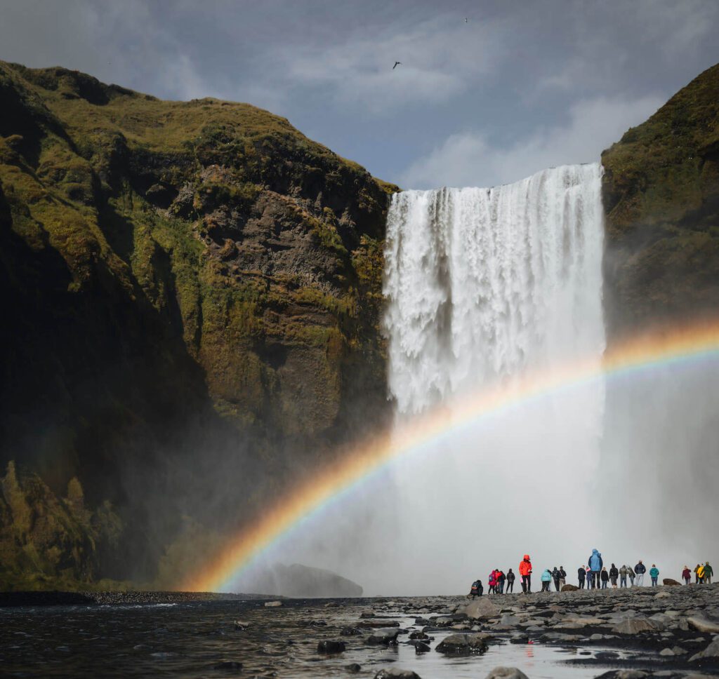 Picture of Skogafoss Waterfall with a Rainbow | Iceland with a View
