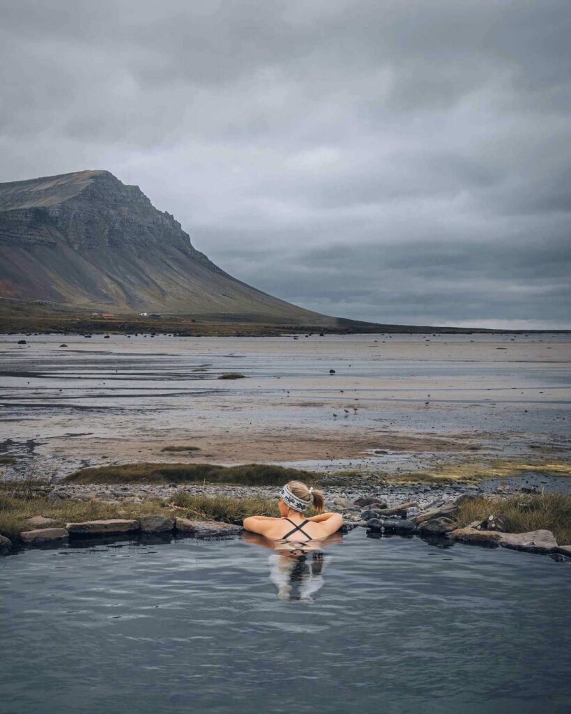 Picture of Jeannie in the Westfjords Hot Spring, a Place You Can Locate Using the Map of Iceland Tourist Attractions | Iceland with a View  .jpg