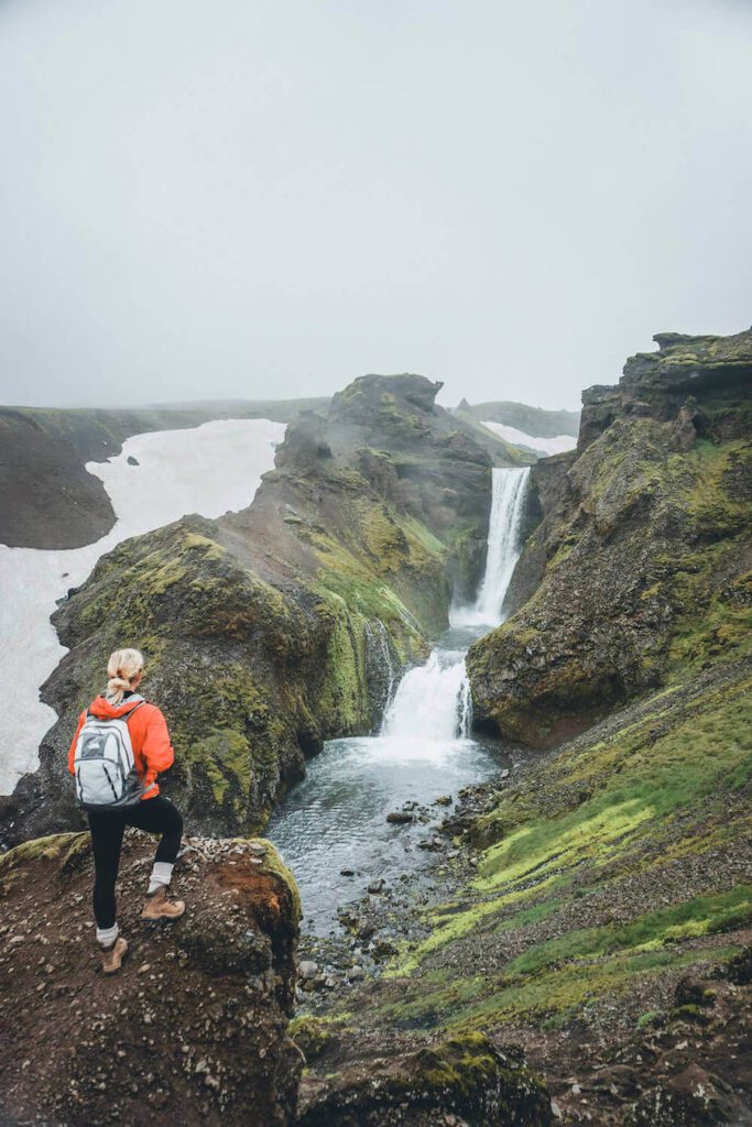 Picture of Jeannie in the Fimmvorduhals Hike in Iceland | Iceland Travel Guide | Iceland with a View