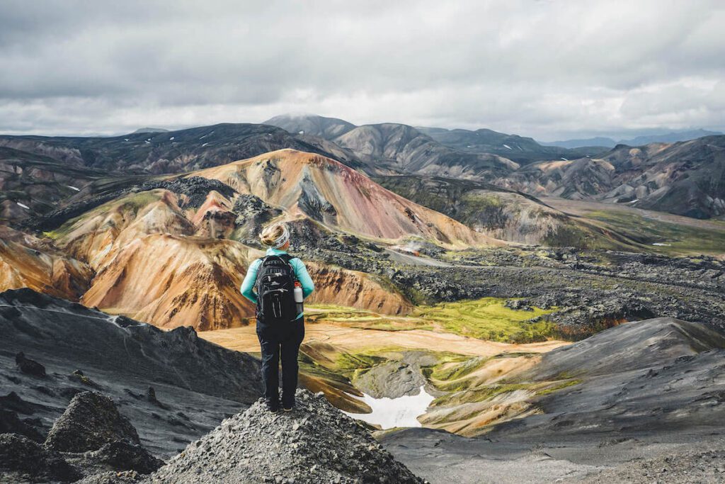 Picture of Jeannie at the Top of the Landmannalaugar Hike in the Highlands | Iceland guidebook | Iceland with a View
