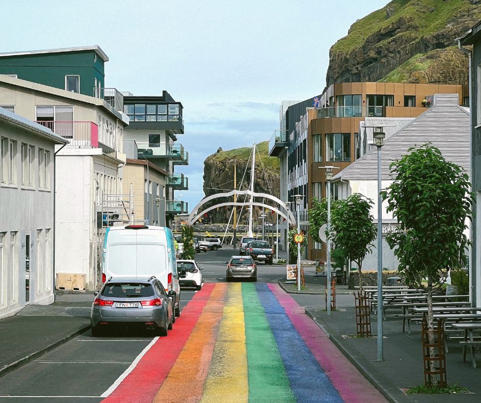 Picture of the Famous Rainbow Row Street in Heimaey, the largest island of the Westman Islands | Iceland with a View 