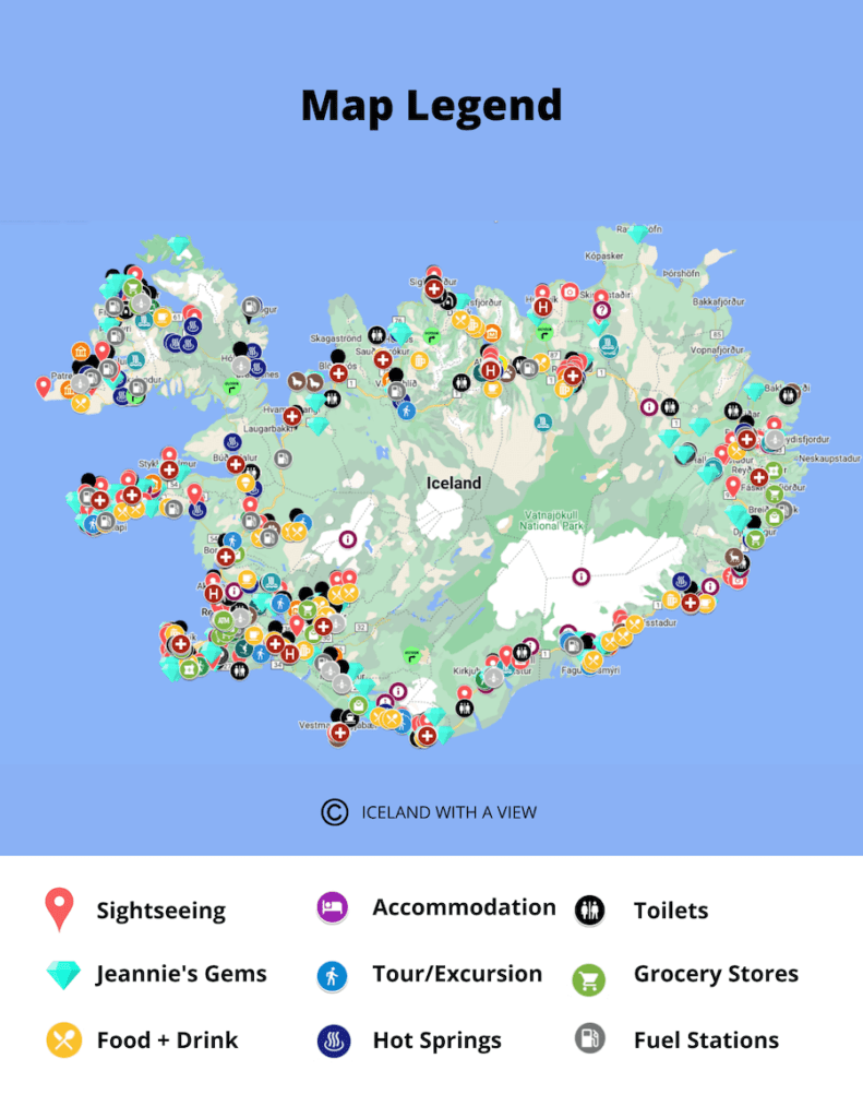 Picture of the Iceland Map Included in Iceland Itinerary from Iceland with a View 