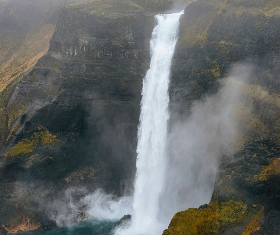 Picture of Haifoss Waterfall from the Top | Iceland with a View 