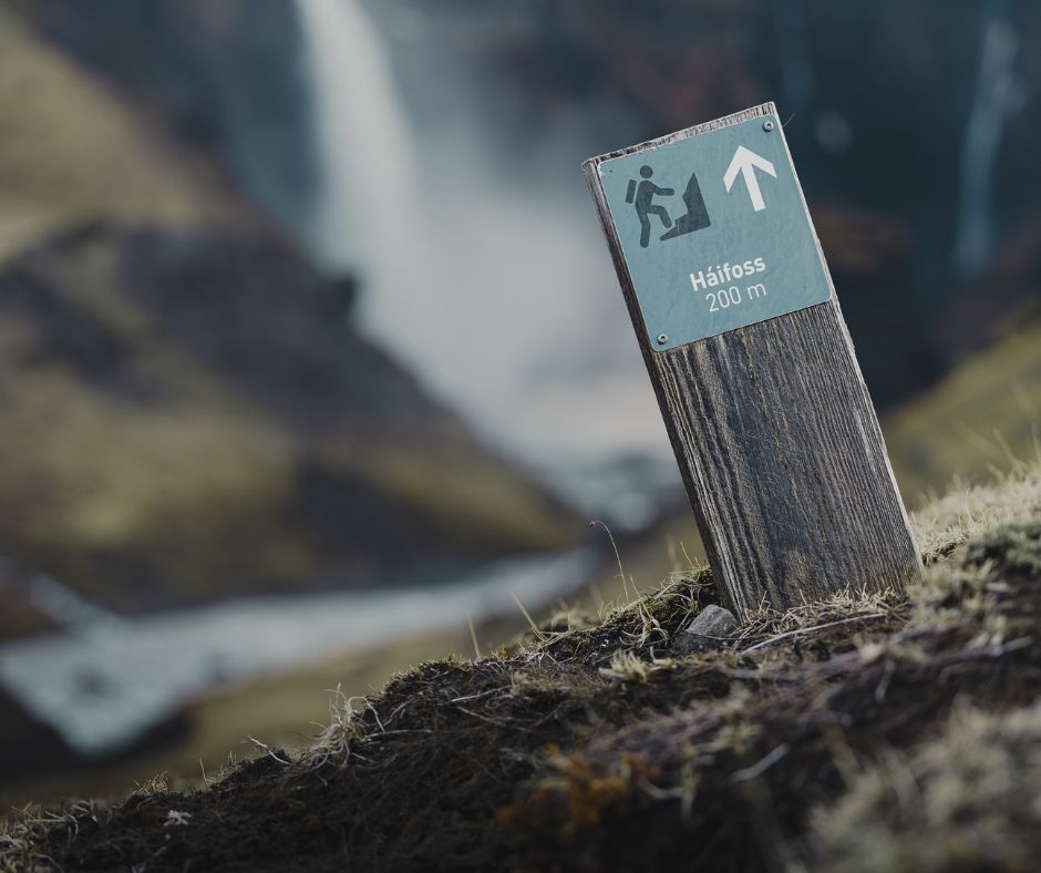 Picture of Haifoss Trailmarkers in Iceland | Iceland with a View 