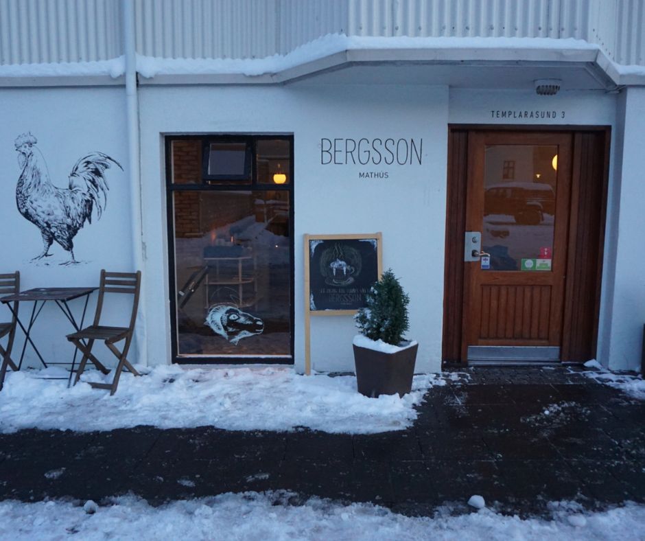 Picture of the Front of Bergsson Mathús in Iceland | Iceland with a View 