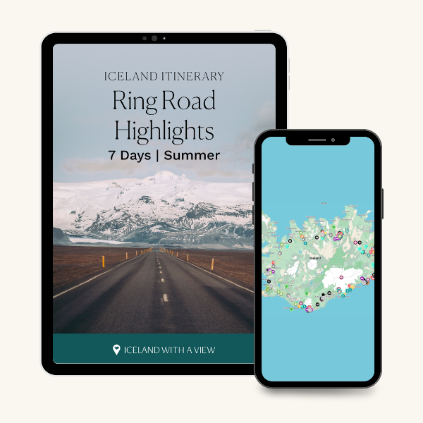 mockup of 7 day iceland ring road itinerary for summer trip | Iceland with a view