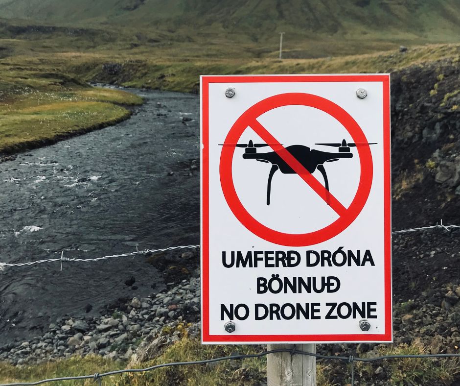 Picture of a No Drone Zone Sign in Iceland | Iceland with. aView