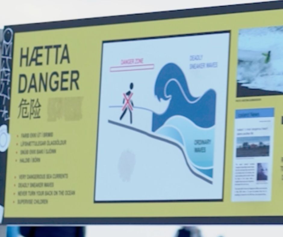 Picture of the Danger Sign in Reynisfjara Beach | Iceland with a View