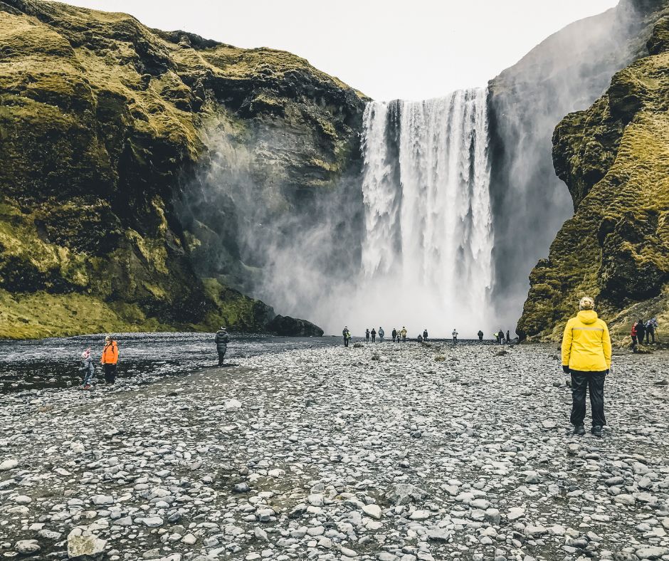 Landscape View of the Famous Waterfall, Skógafoss, Located Near Reynisfjara Beach | Iceland with a View