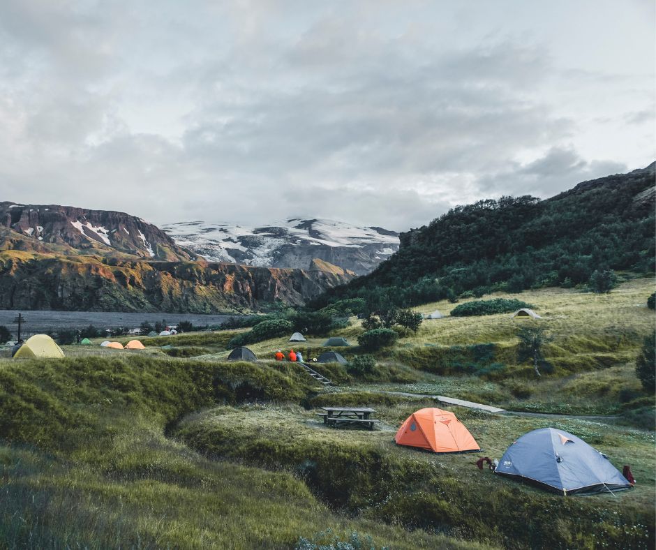 Landscape View of Camping Tents in the Mountains of Iceland | Iceland with a View 
