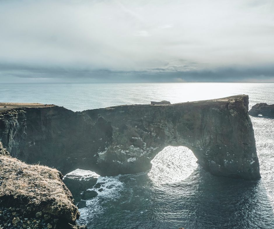 Landscape View of Dyrhólaey Rock in Iceland in Spring | Iceland with a view 