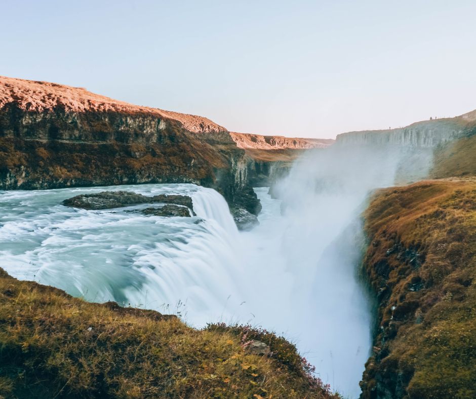 Landscape View of Gullfoss Waterfall, One of the Waterfalls You can Visit near the Kerid Crater | Iceland with a View 