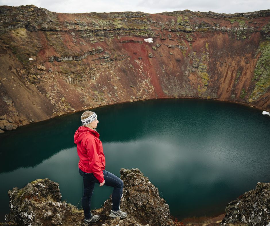 Picture of Jeannie at the Top of the Kerid Crater in Iceland | Iceland with a View